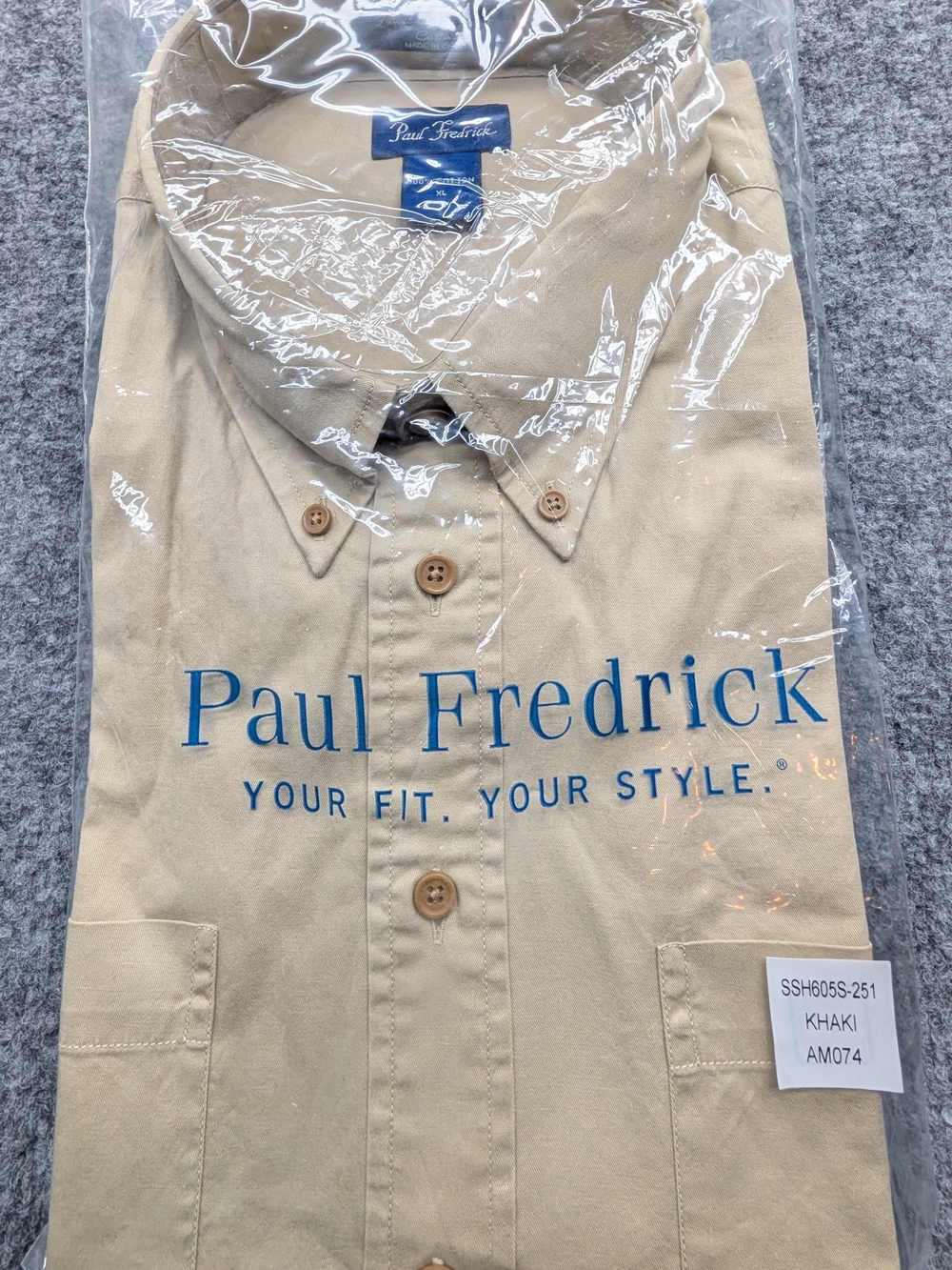 Paul Fredrick Khaki Dress Shirt Men's XL NWT